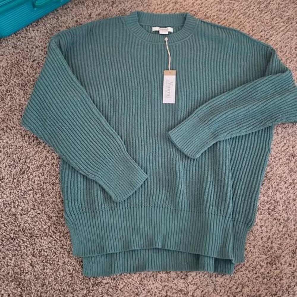 Natural Reflections Ribbed Knit Sweater S NWT